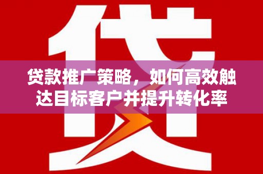 延川贷款推广策略，如何高效触达目标客户并提升转化率