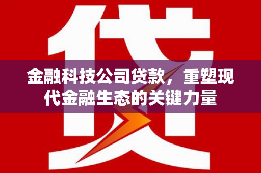 延川金融科技公司贷款，重塑现代金融生态的关键力量